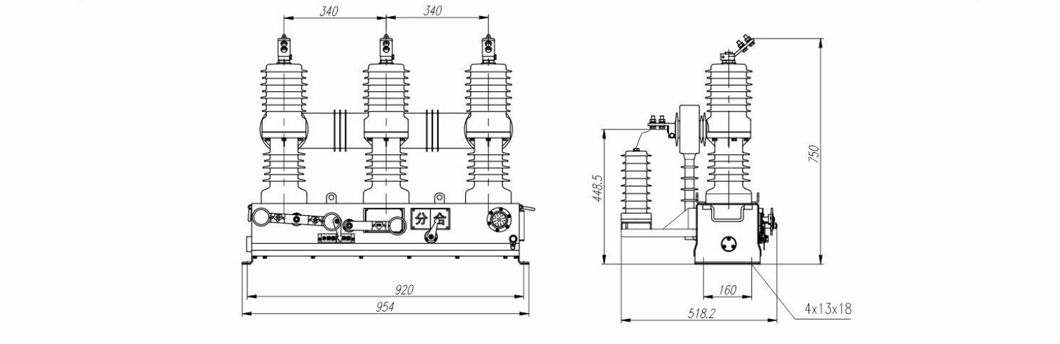 ZW32-12系列一二次融合成套柱上斷路器(普通電磁支柱式)