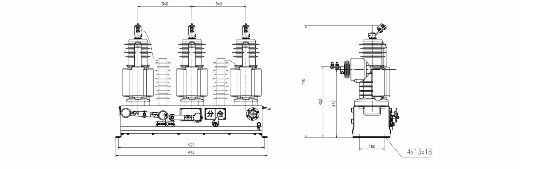 ZW32-12型標(biāo)準(zhǔn)化一二次融合成套柱上斷路器(深度融合電容取電支柱式)